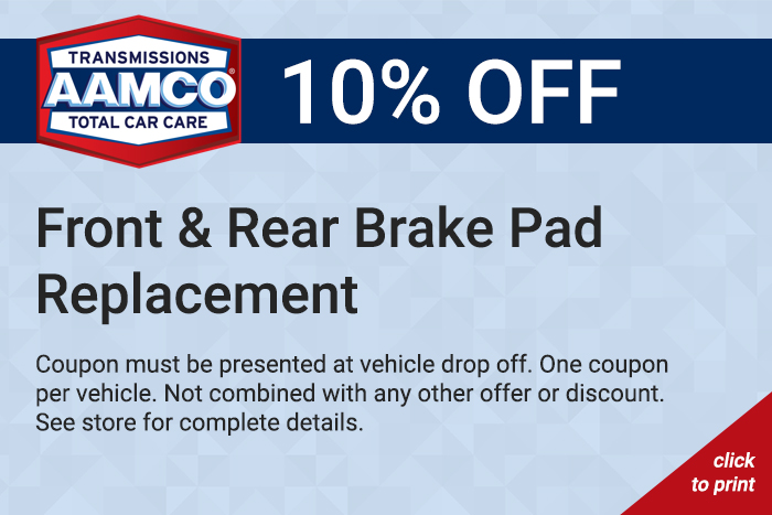 10% off front and rear brake pad replacement
